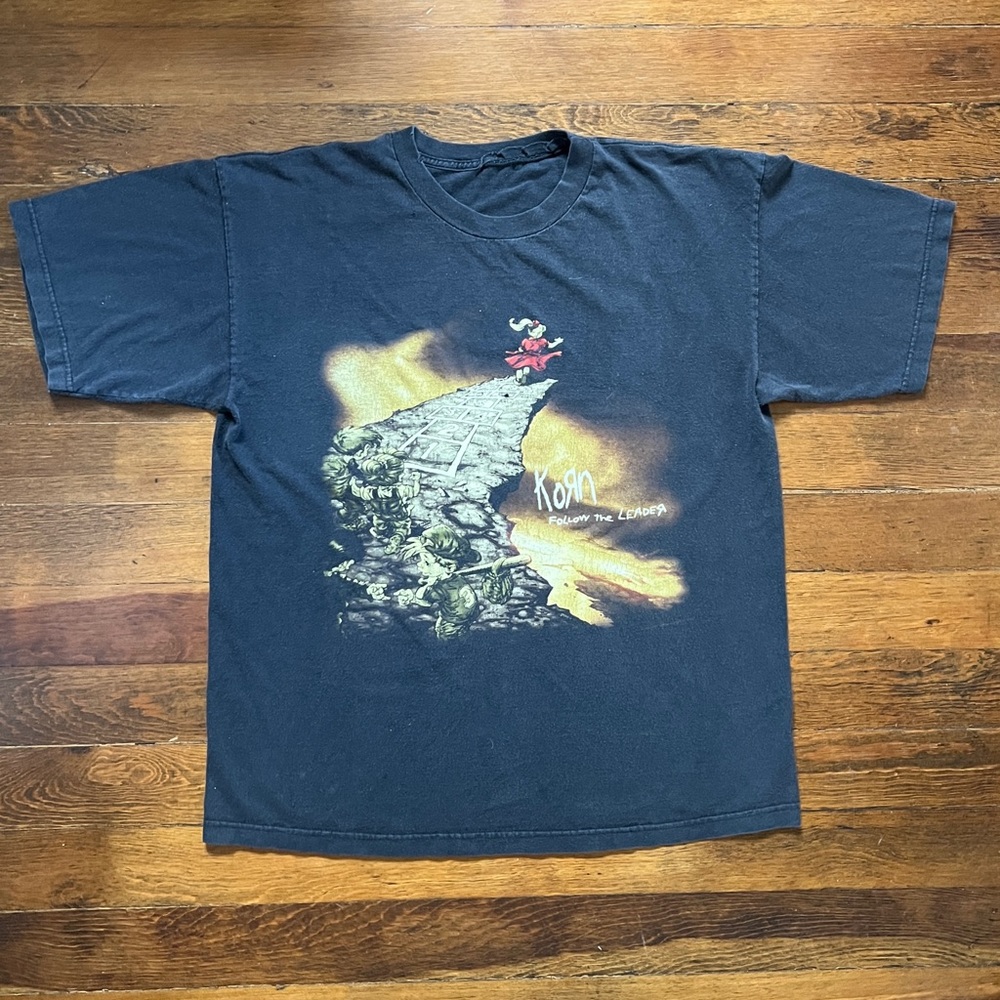 Vintage 1998 Korn Follow The Leader Tee Shirt Size XL By Giant Single Stitch